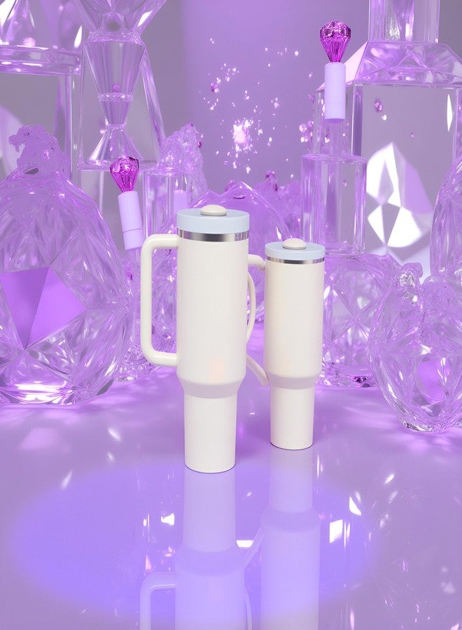 غطاء ماصة سيليكون قابل لإعادة الاستخدام بتصميم ماسي أرجواني، أغطية لامعة مقاس 10 مم/0.4 بوصة، واقيات لأكواب الشرب سعة 30/40 أونصة، ملحقات قابلة لإعادة الاستخدام - Image 4